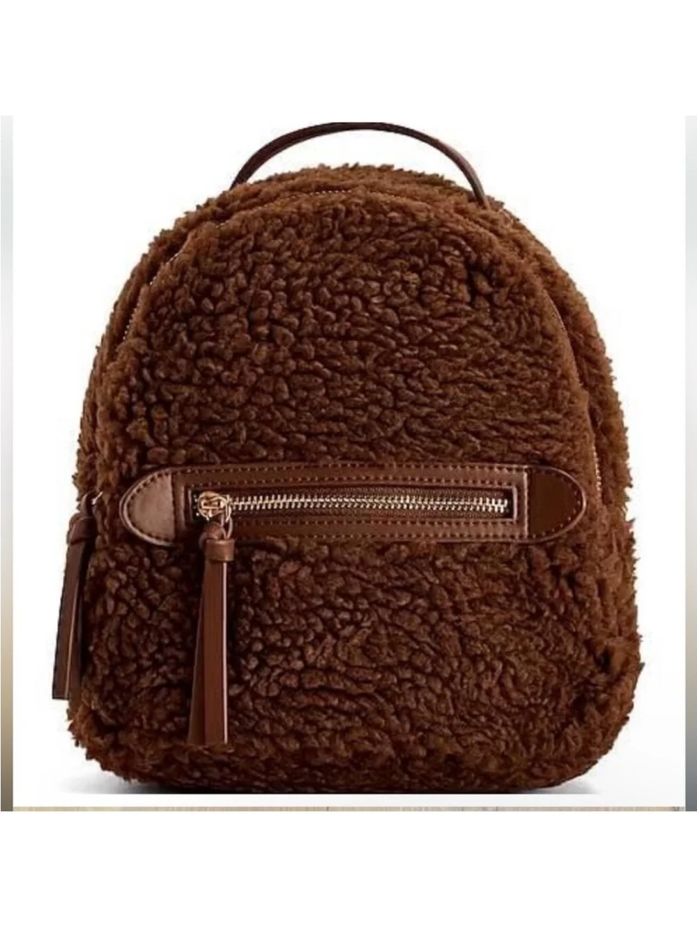 Express Sherpa Mini Backpack in Brown